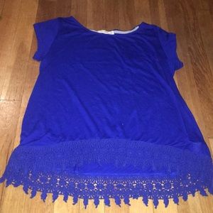 Blue laced blouse
